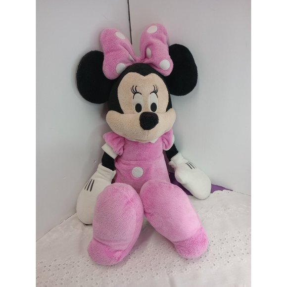 Disney Other - 22" Disney Minnie Mouse Plush In Pink Dress And Bow